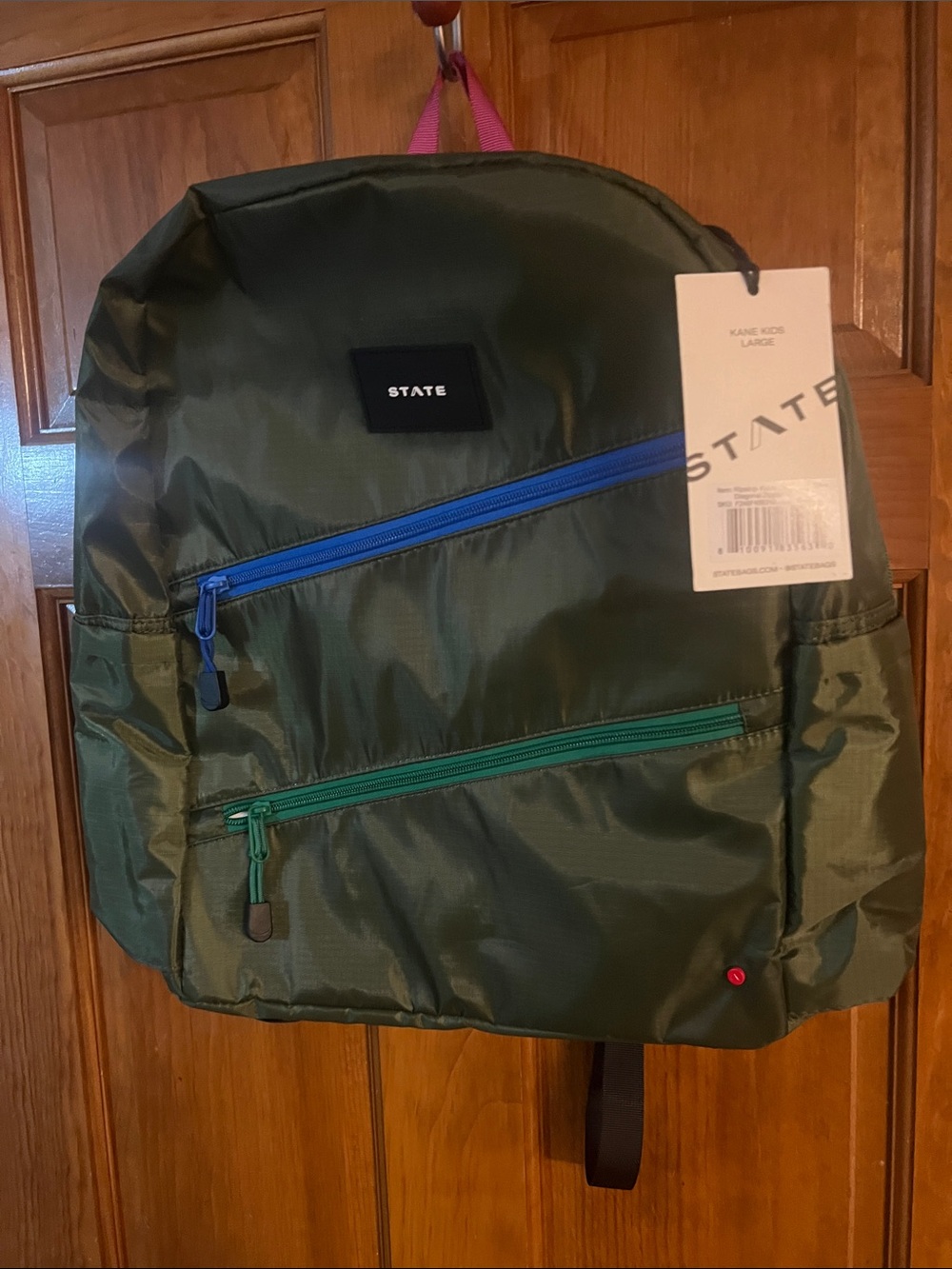 New State Kane Ripstop Large Diagonal Zipper Backpack NWT